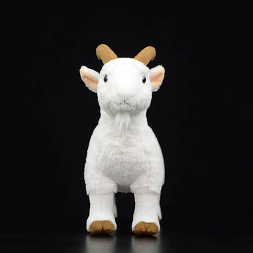Realistic White Goat Stuffed Animal Plush Toy